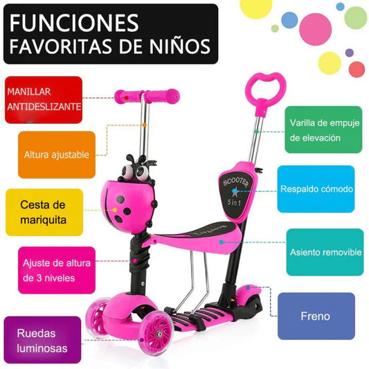 SCOOTER - AJUSTABLE 5 EN 1 PARA NIÑOS