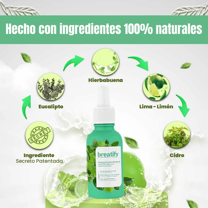 Breatify® Gotas Naturales para Eliminar el 😷 Mal Aliento