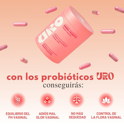 Dí adiós a las infecciones íntimas con URO Probióticos™- 1+1 GRATIS