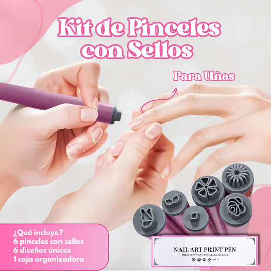 Set Pincel Para Uñas X6