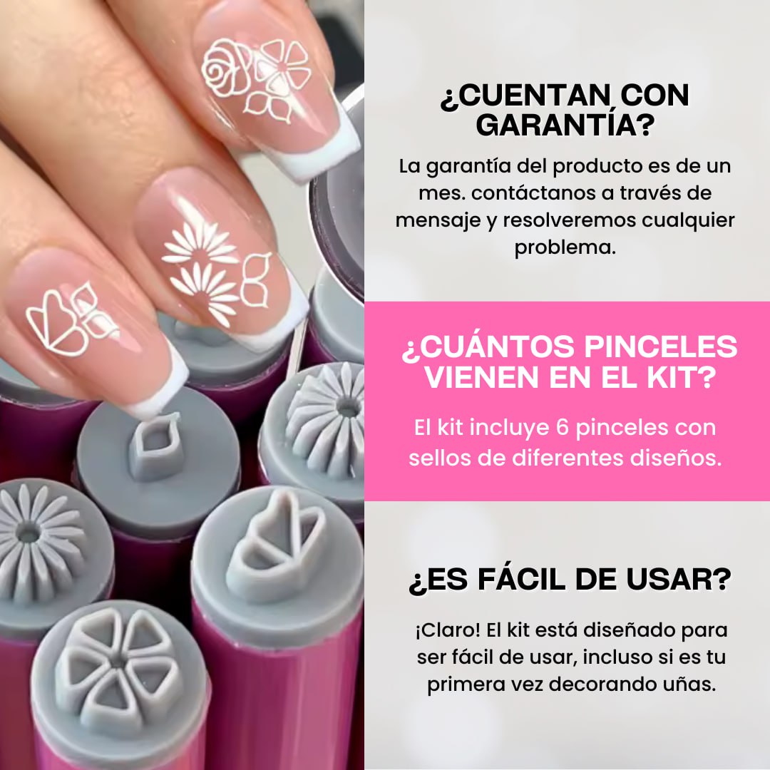 Set Pincel Para Uñas X6